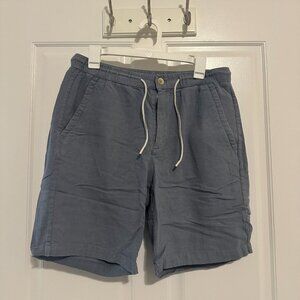 ZARA Men Casual Linen Blend Shorts, Light Blue, Size L